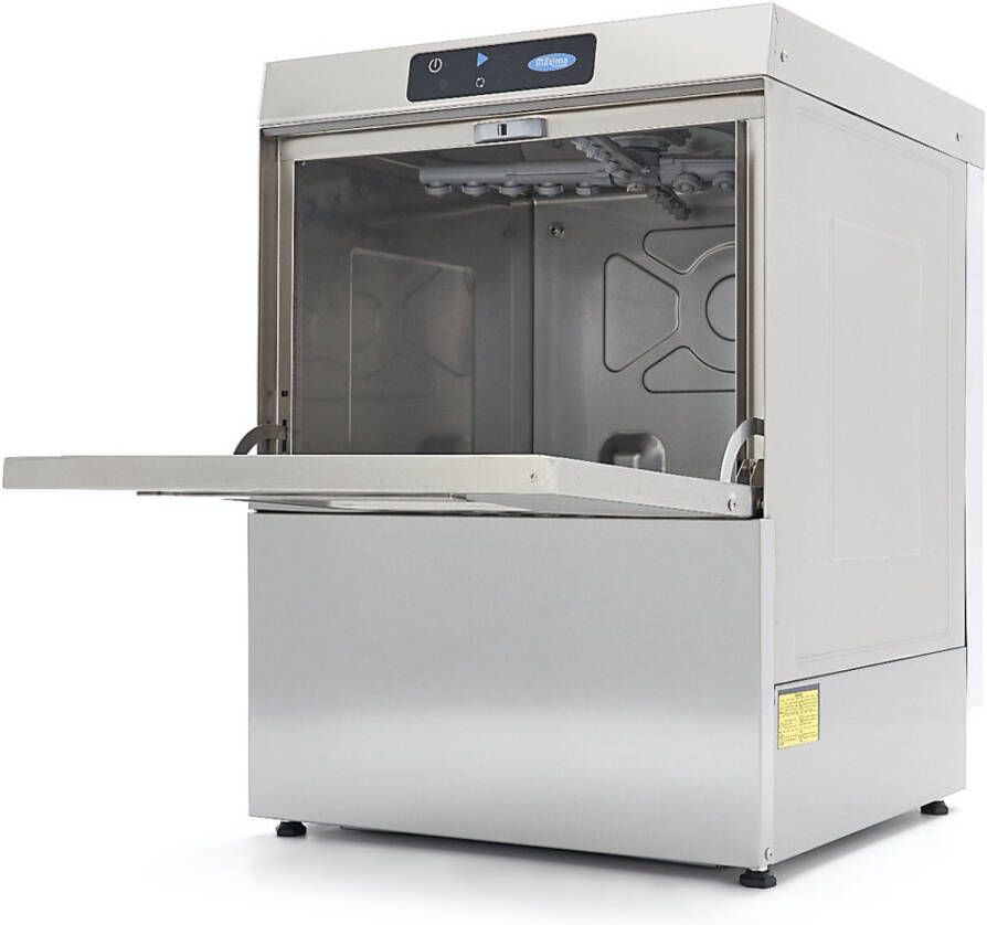 Maxima Horeca Vaatwasser 50 x 50 cm met Afvoer- Glansspoel- en Zeeppomp Digitaal Display 400V
