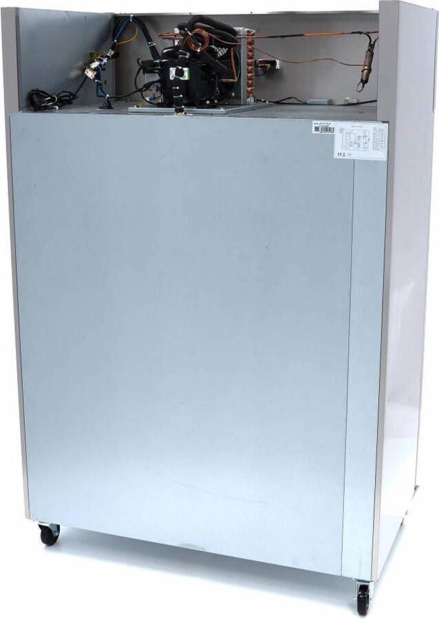 Maxima Koelkast 1200 L 6 Verstelbare Roosters (2 1 GN) op Wielen Roestvrijstaal Koeling Koelkast