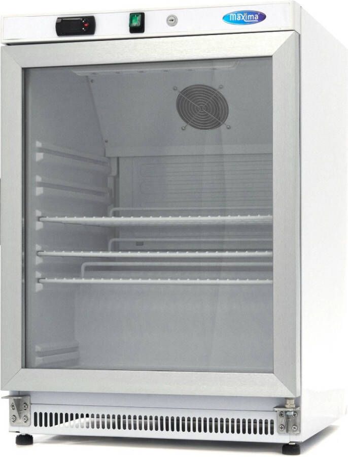 Maxima Koelkast 200 L Wit met Glazen Deur Tafelmodel Horeca Met Drie Verstelbare Roosters Professioneel - Foto 3