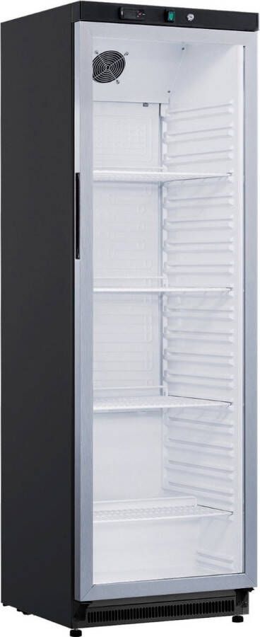 Maxima Koelkast 400 L Zwart met Glazen Deur 4 Verstelbare Roosters Horeca Koeling Professioneel - Foto 3