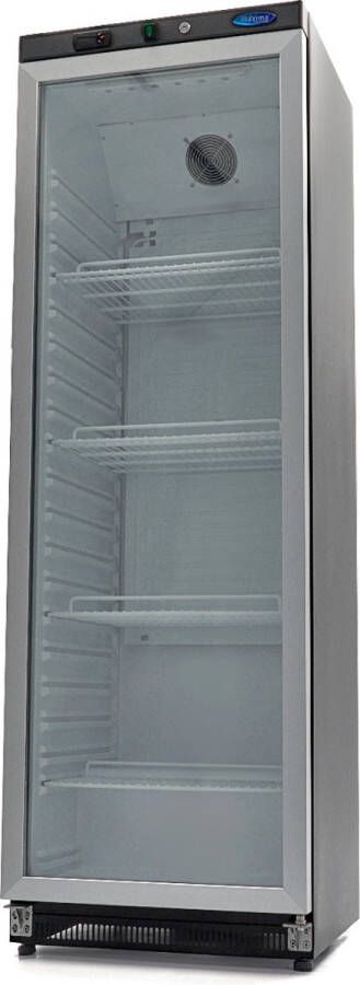 Maxima Koelkast 400 L Zwart met Glazen Deur 4 Verstelbare Roosters Horeca Koeling Professioneel - Foto 2