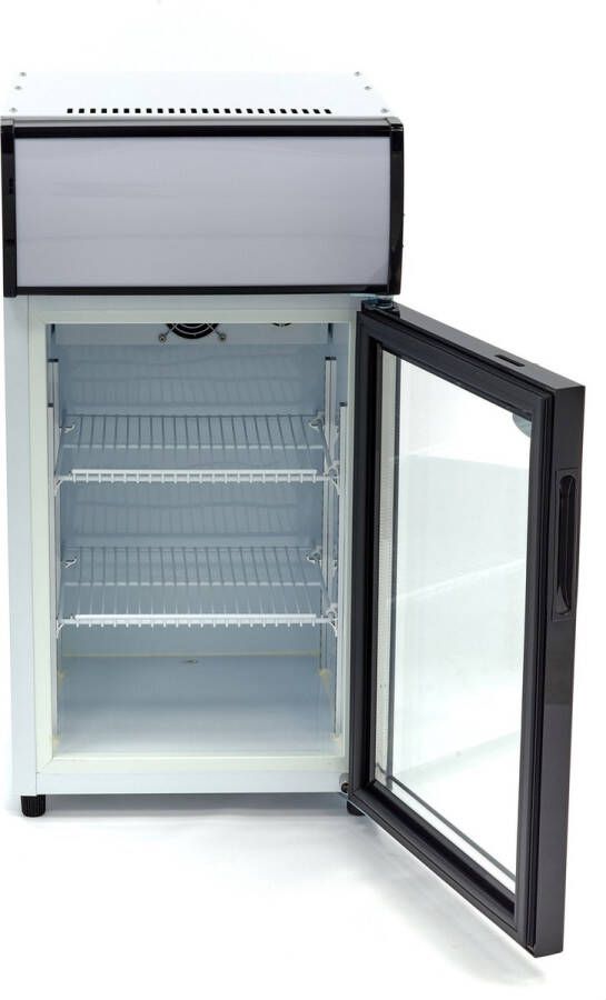 Maxima Koelkast 50 L 2 Verstelbare RVS Roosters Barkoeler Displaykoeler met LED verlichting Flessenkoeler Met verlicht Display - Foto 2