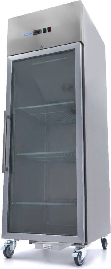 Maxima Koelkast 600 L 3 Verstelbare Roosters (2 1 GN) Rvs met Glazen Deur - Foto 2