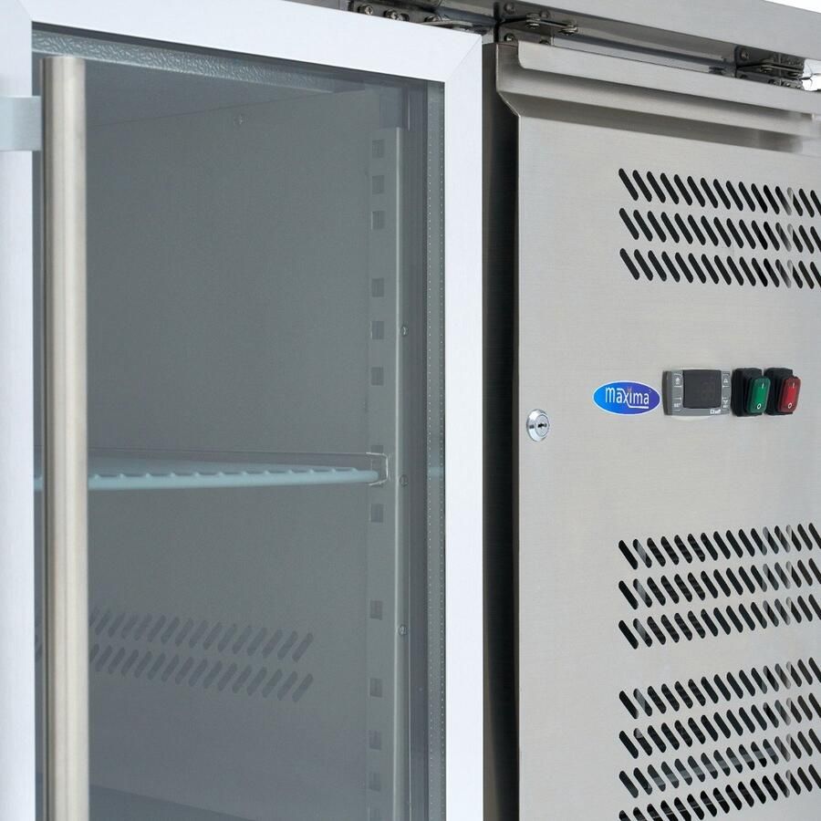Maxima Koelwerkbank 417 L 180 cm 3 Glazen Deuren