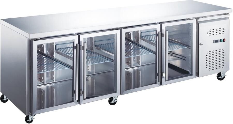 Maxima Koelwerkbank 553 L 223 cm 4 Glazen Deuren