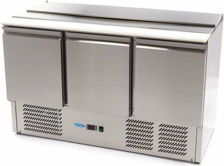 Maxima Saladette 400 L 137 cm 3 Deuren incl. Snijplank Koeling Saladette