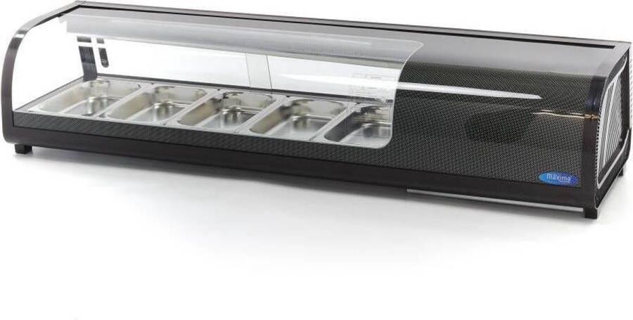 Maxima Sushi en Tapasvitrine 52 L 5 x 1 3 GN Tafelmodel Sushivitrine Horeca Koeling Vitrine Professioneel Koelvitrine Met GN-bakken Tapas