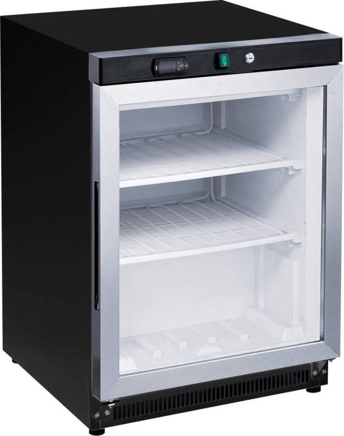 Maxima Vrieskast 200 L Zwart met Glazen Deur Professionele Vriezer Tafelmodel Speciale Koelcyclus 200 liter Diepvries - Foto 2