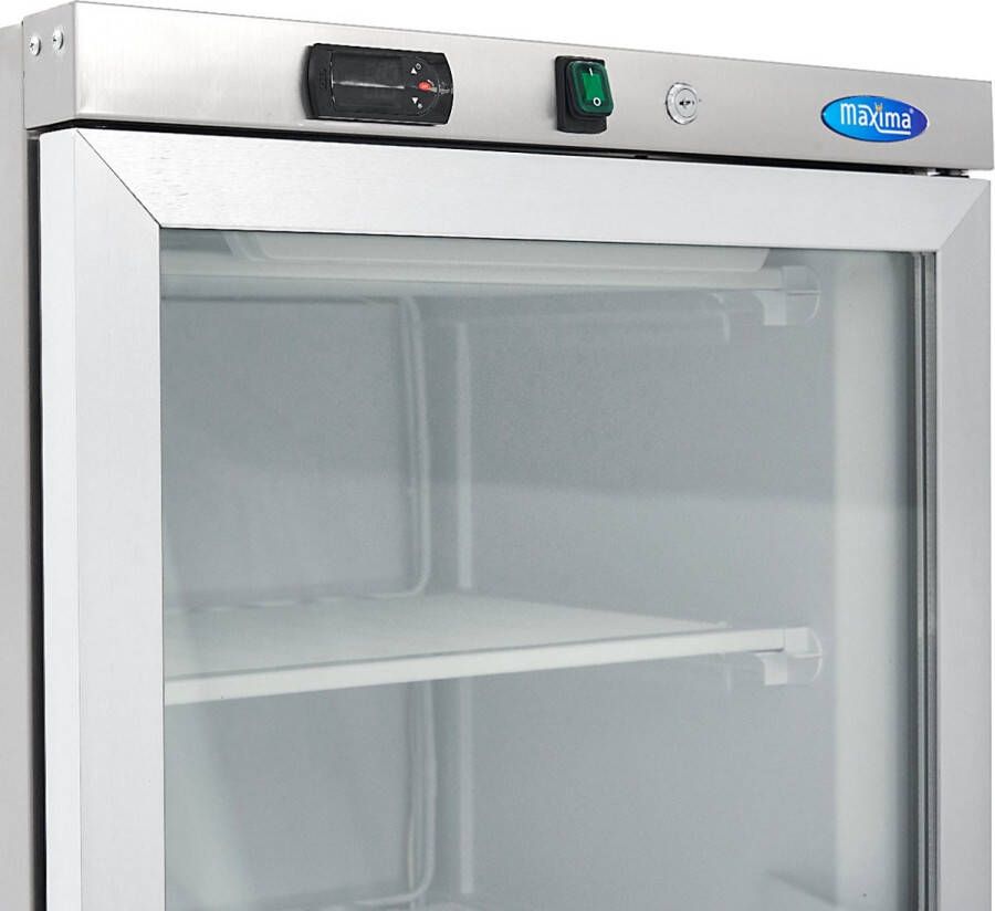 Maxima Vrieskast 400 L Rvs met Glazen Deur - Foto 2