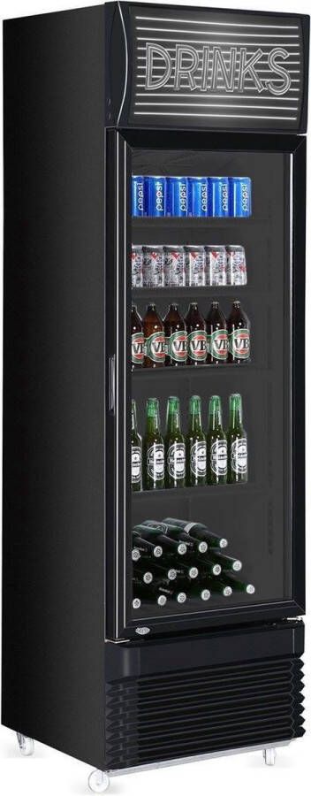 Maxxfrost Glasdeur koelkast volledig zwart Horeca kwaliteit