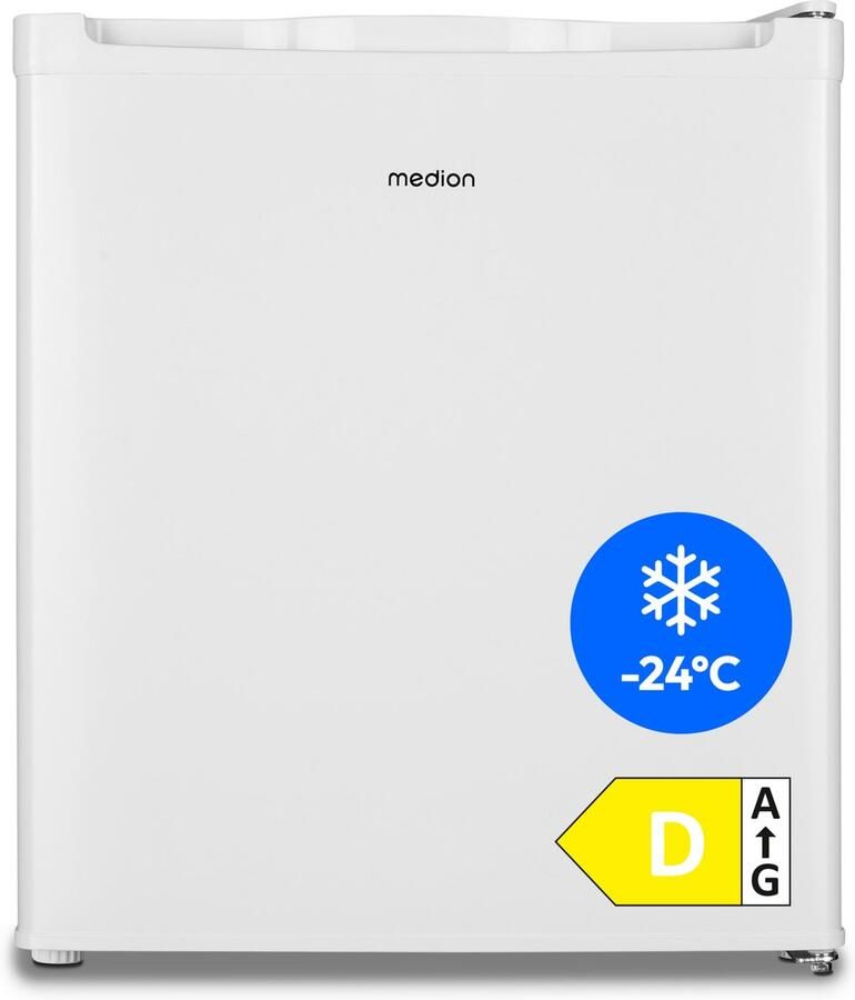 MEDION Minivriezer (33 liter bruikbare inhoud 51 cm hoog in hoogte verstelbare voetjes verzonken greep handmatige temperatuurinstelling sterrenclassificatie 4 sterren MD37675) - Foto 2