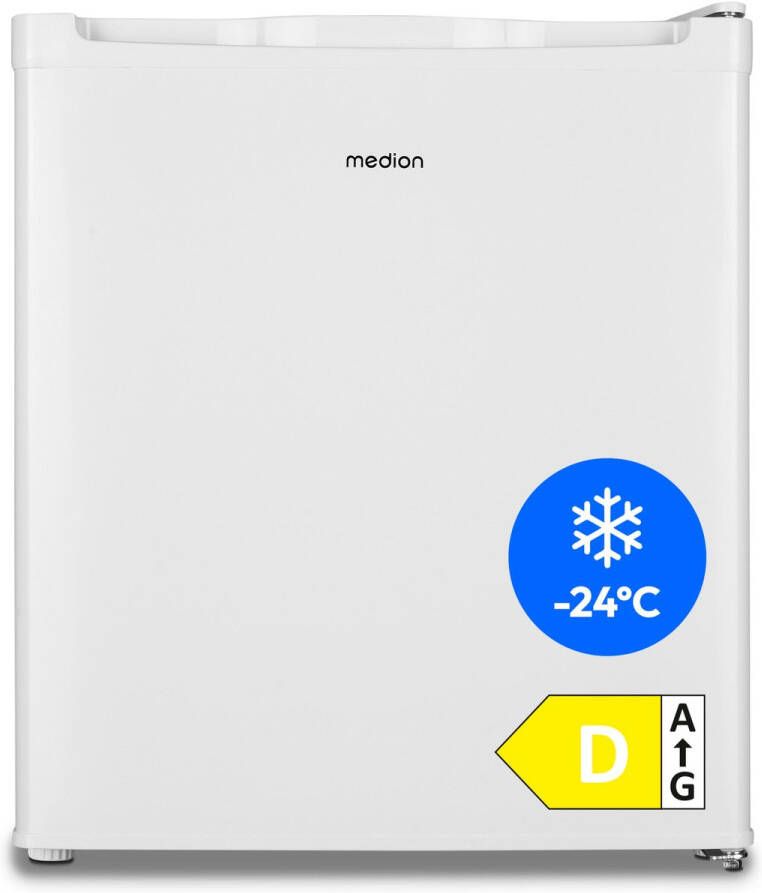 MEDION Minivriezer (33 liter bruikbare inhoud 51 cm hoog in hoogte verstelbare voetjes verzonken greep handmatige temperatuurinstelling sterrenclassificatie 4 sterren MD37675)