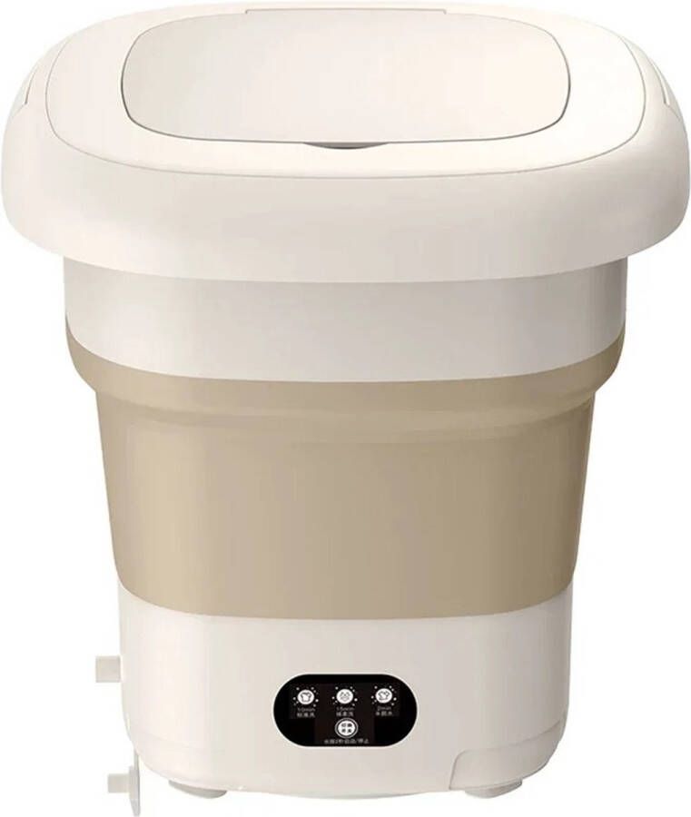 MensStore Mini Wasmachine -Camping Wasmachine Kamperen Opvouwbaar Met Centrifuge Kleine Camping Wasmachine 9L Beige