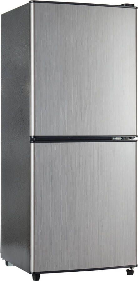 Merax 106L Mini Koelkast met Vriesvak – Minikoelkast 60L Koelruimte en 46L Vriesruimte – 7 Temperatuurinstellingen – LED-Verlichting – Stil 45 dB – Zilver - Foto 2