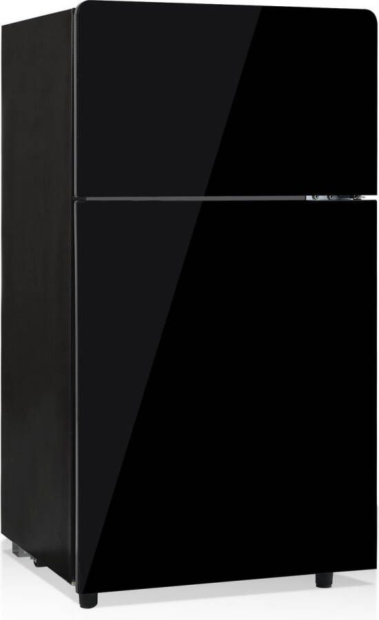 Merax 72L Mini Koelkast Zwarte Glast deur 39dB 7-staps Temperatuurregeling LED Verlichting R600a Koelmiddel Directe Koeling Ideaal voor Keuken Woonkamer Caravan en Kantoor