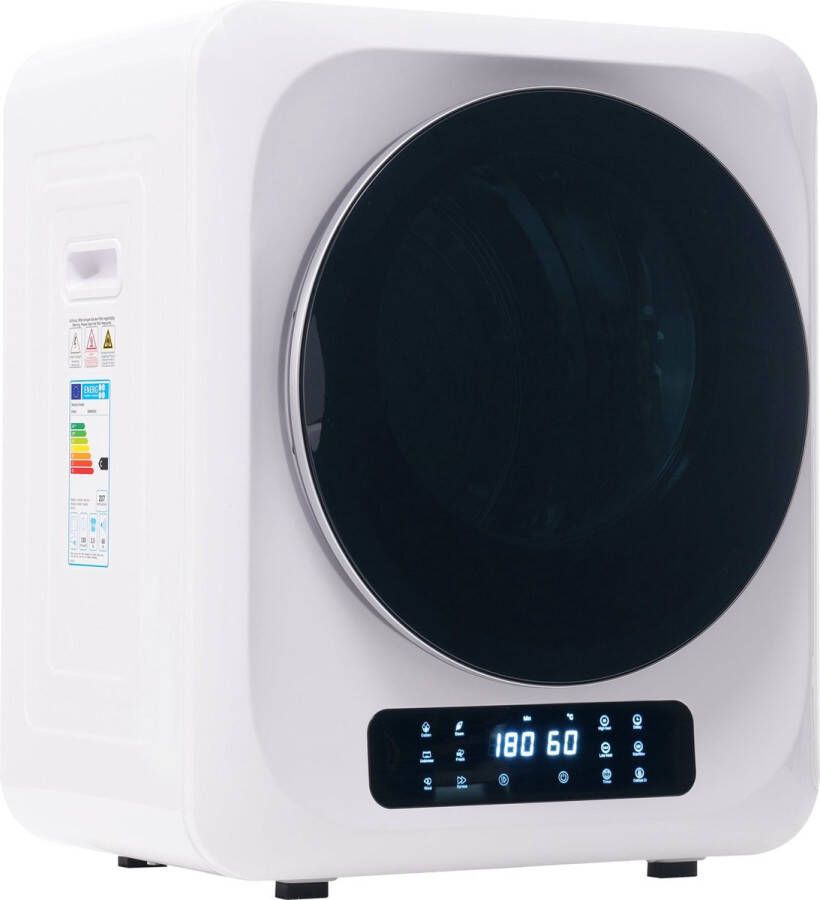 Merax Mini Wasdroger met Wandmontage Droger tot 4 kg Capaciteit 6 Programma's Energieklasse C Wit