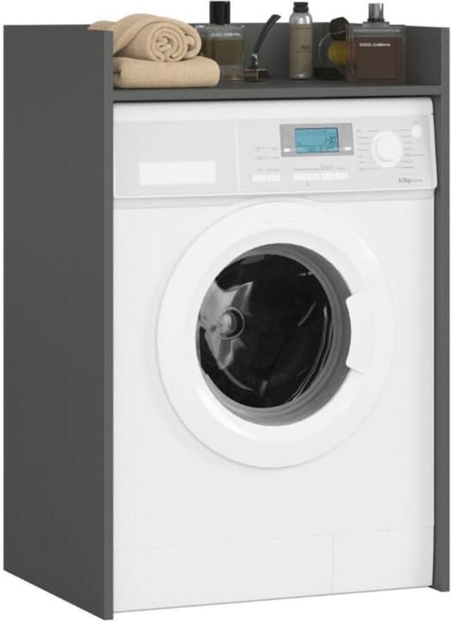 Merkloos Wasmachinekast 97 5 x 64 x 50 cm voor Wasmachine en Wasdroger Hoge Badkamerkast en Badkamermeubel