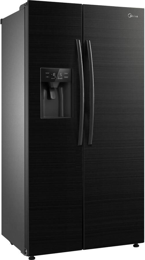 Midea KS DDX 6.32 WT – Amerikaanse Koelkast – 520 Liter Netto – No Frost – Dual Inverter Compressor – Water en IJs Dispenser – LED Display – Zwart Roestvrijstaal – Energieklasse D