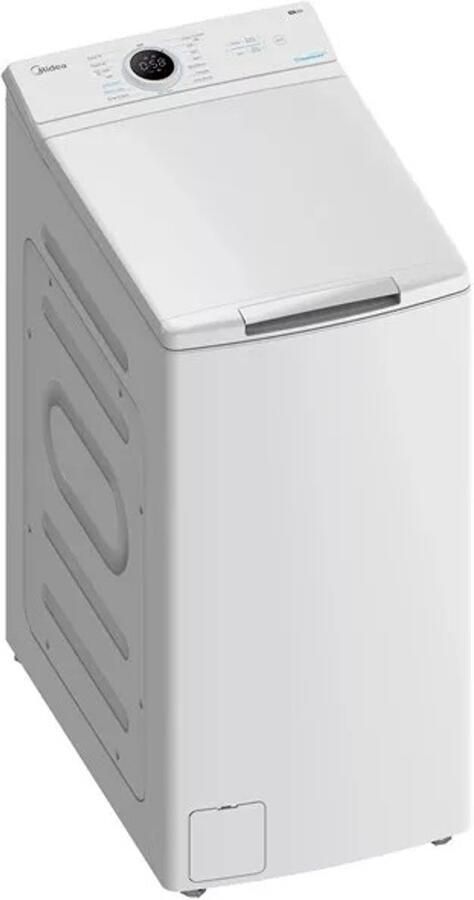 Midea MF100T80B W-HR Wasmachine Bovenlader Wit 1300 rpm 78 dB A label Waterverbruik 48 l 8 kg nominale capaciteit