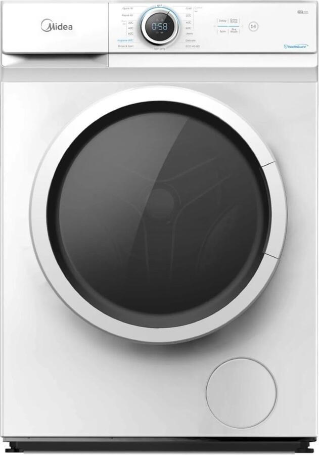 Midea MF100W70BA W-HR Wasmachine Vrijstaand 1400 rpm 72 dB 7 kg nominale capaciteit Wit Voorlader A label 45 l Waterverbruik (per cyclus programma eco 40-60)