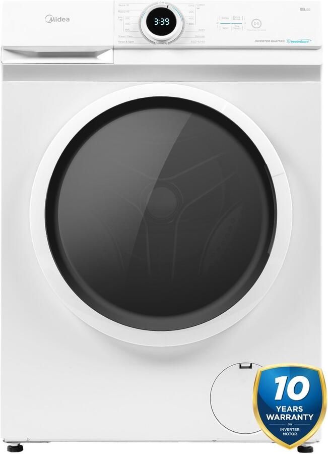 Midea MF100W80BA W-HR Wasmachine Voorlader Wit Vulgewicht: 8kg 1400 rpm A label 72 dB Engels display