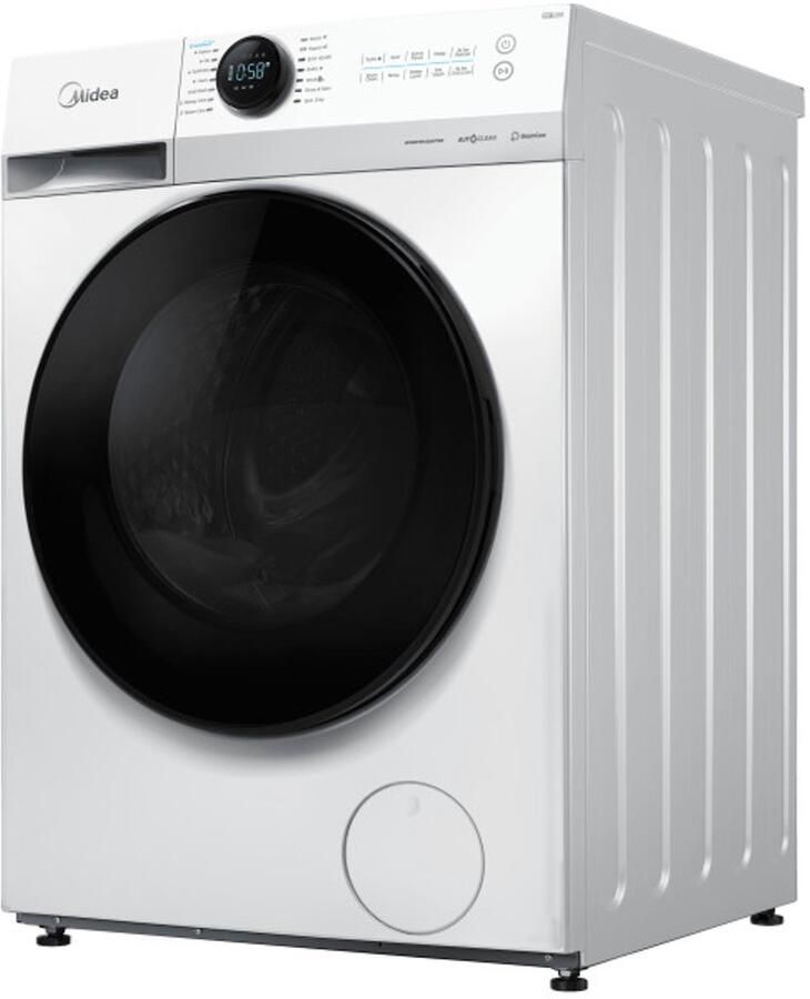Midea MF200W80WB W-HR Wasmachine Wit Voorlader 1400 rpm 76 dB 8 kg nominale capaciteit A label 48 l Waterverbruik (per cyclus programma eco 40-60)