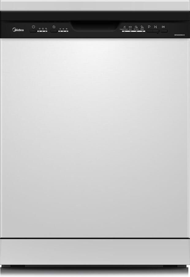 Midea MFD60S090W-ES Vrijstaand vaatwasser Volledige grootte (60 cm) Wit E label Knoppen 52 dB Bestekmand