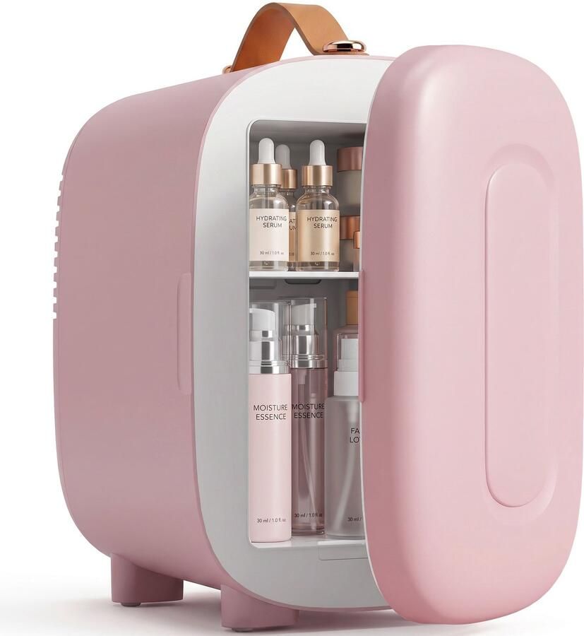 Mini Fridge Beauty Fridge 4L Capacity 20.3 x 26.3 x 28 cm Pink