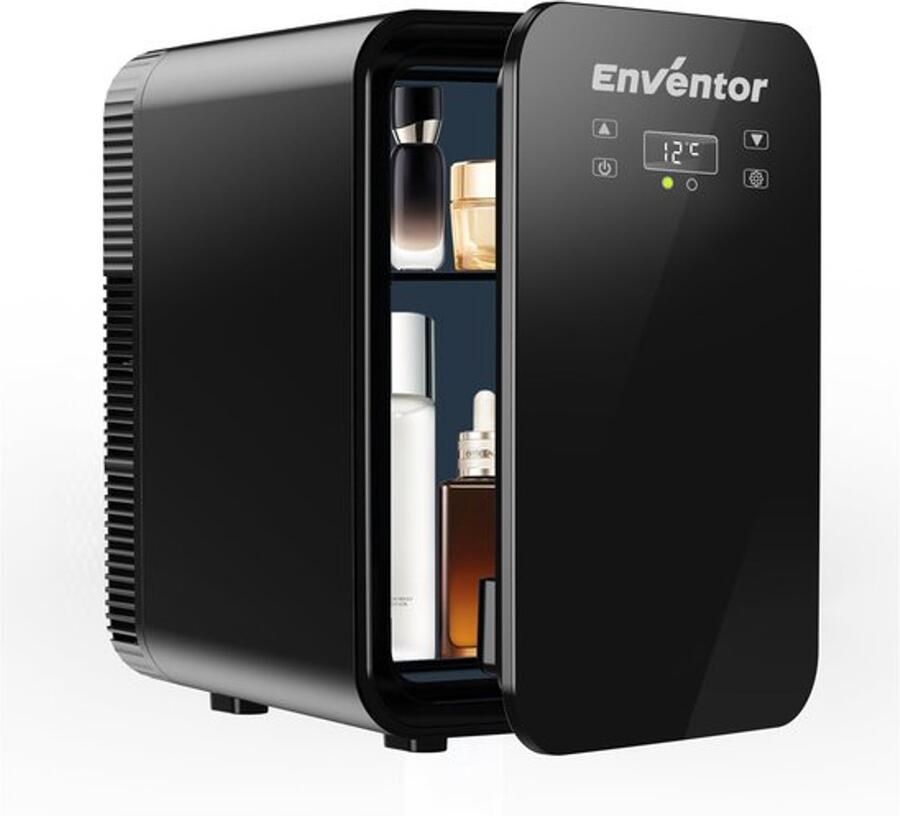 Mini-koelkast voor slaapkamer 10 l kleine koelkast met dubbel koelsysteem 12 V 220 V koel- en verwarmingsfunctie compacte cosmetische koelkast voor auto's slaapkamers kantoren