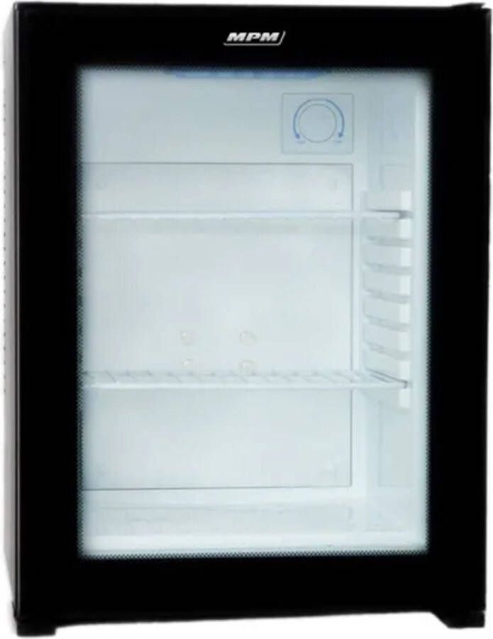 MPM Mini Koelkast met Glazen Deur Links Rechts LED verlichting 34 Liter