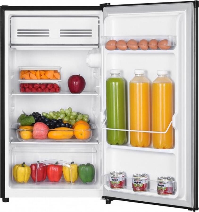 MPM Koelkast Tafelmodel Zuinig Vrijstaand Koelkasten Functioneel Deur Links Rechts 90 Liter Antraciet