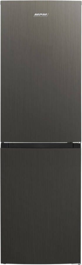 MPM Vrijstaande Koel-vriescombinatie – 265 liter – Total No Frost – LED‑verlichting – Energieklasse E – Deur Links Rechts – Dark Inox