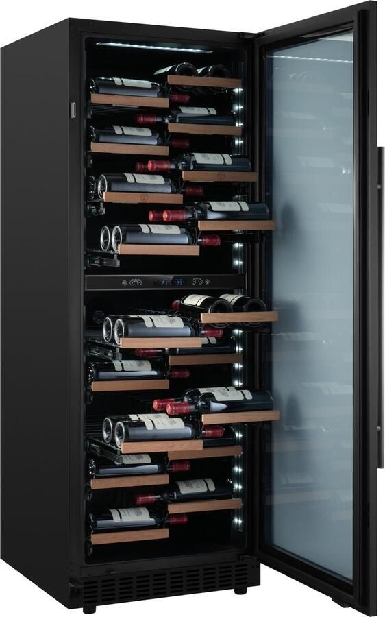 Nestor M NWBP2104GN1 Wijnklimaatkast Wijnkoelkast 104 Flessen – 2 Zones – Vrijstaand & Inbouw – Zwart Glas – 5-20°C – 38 dB - Foto 1