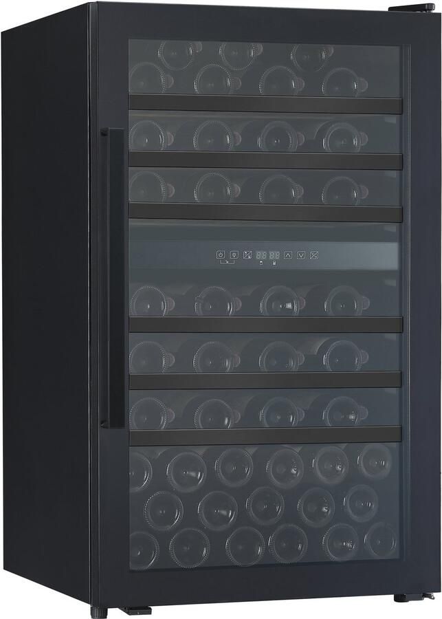 Nestor M NWT265FN1 Wijnklimaatkast 65 Flessen – Wijnkoelkast 2 Zones – Vrijstaand – Wijnkast LED Verlichting – Houten Leggers – Zwarte Wijnkoeler – NWT265FN1