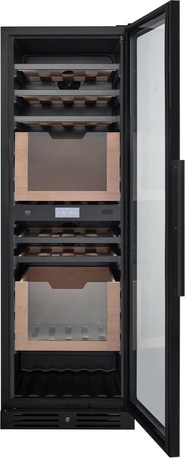 Nestor M NWXP2123FN2 Wijnklimaatkast 123 Flessen 2 Zones 2 Lades voor rechtopstaande flessen LED 3 kleuren Koolstoffilter