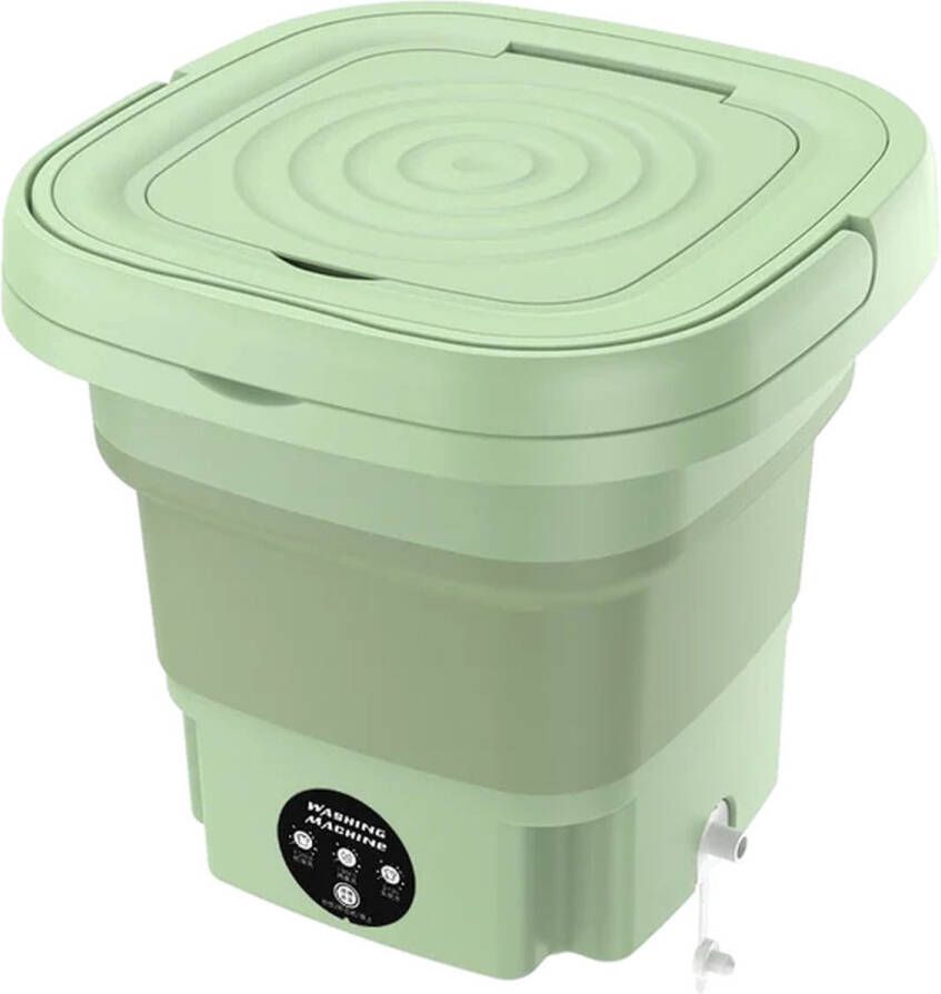 Netonic Mini Wasmachine Compact Energiezuinig Opvouwbaar 8L Groen Droogrek Ideaal voor Studenten & camping met Droogrek Kleine Wasmachine