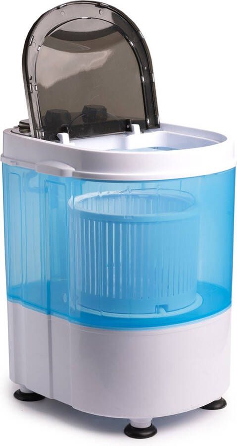 Nexxt Mini Wasmachine met Centrifuge en Bovenlader Tot 3KG Wasgoed – Snelprogramma: 15 Minuten – Energiezuinig – Handig voor de Camping – Wit Blauw