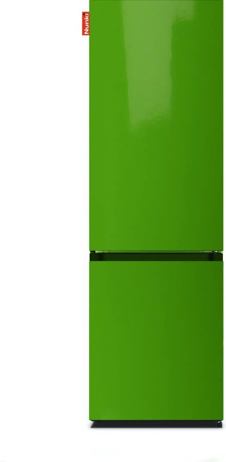 Nunki LARGECOMBI-ALGRE Combi Bottom Koelkast E 198+66l Light Green Gloss All Sides