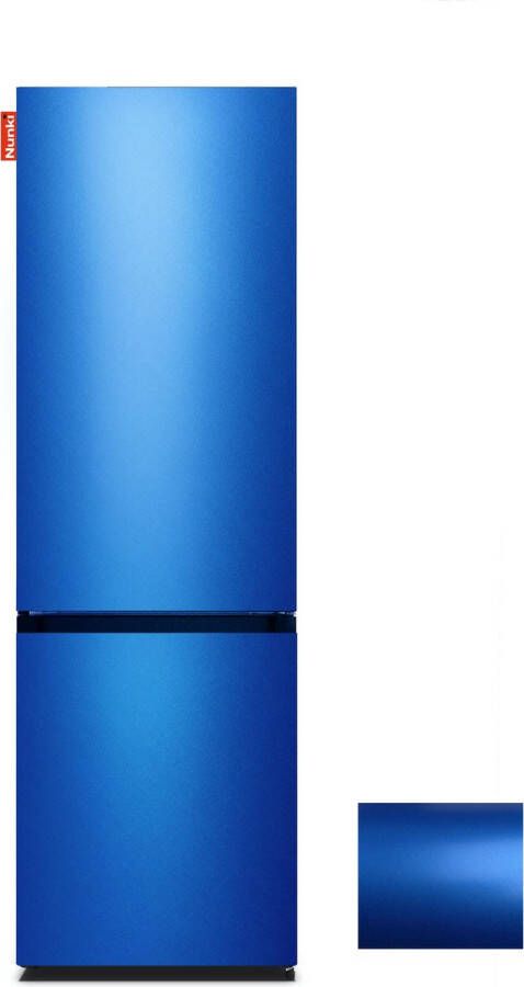Nunki LARGECOMBI-FBMET Combi Bottom Koelkast E 198+66l Blue Metalic Gloss Front - Foto 1