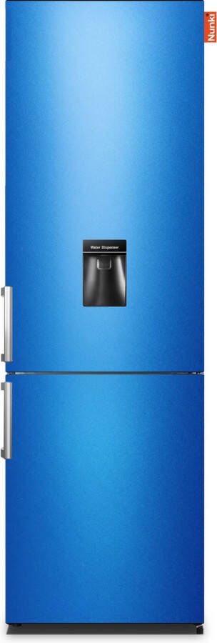 Nunki LARGEH2O (Blue Metalic Gloss All Sides) Combi Bottom Koelkast F 197+71l Handle Waterdispenser - Foto 1