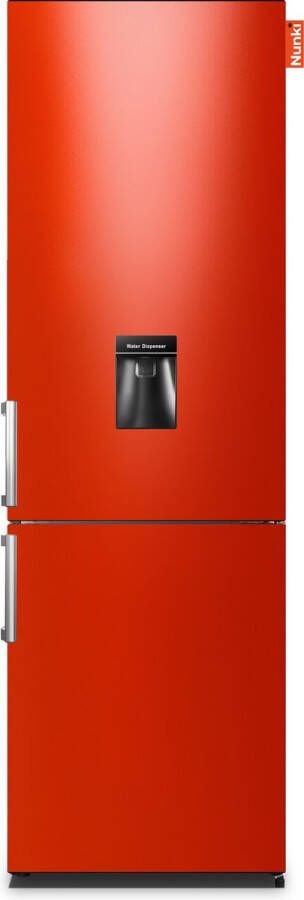 Nunki LARGEH2O (Hot Rod Red Gloss All Sides) Combi Bottom Koelkast F 197+71l Handle Waterdispenser - Foto 1
