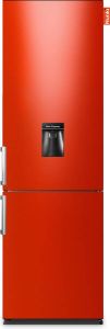 Nunki LARGEH2O (Hot Rod Red Gloss All Sides) Combi Bottom Koelkast F 197+71l Handle Waterdispenser