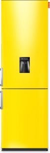 Nunki LARGEH2O (Lucid Yellow Gloss All Sides) Combi Bottom Koelkast F 197+71l Handle Waterdispenser