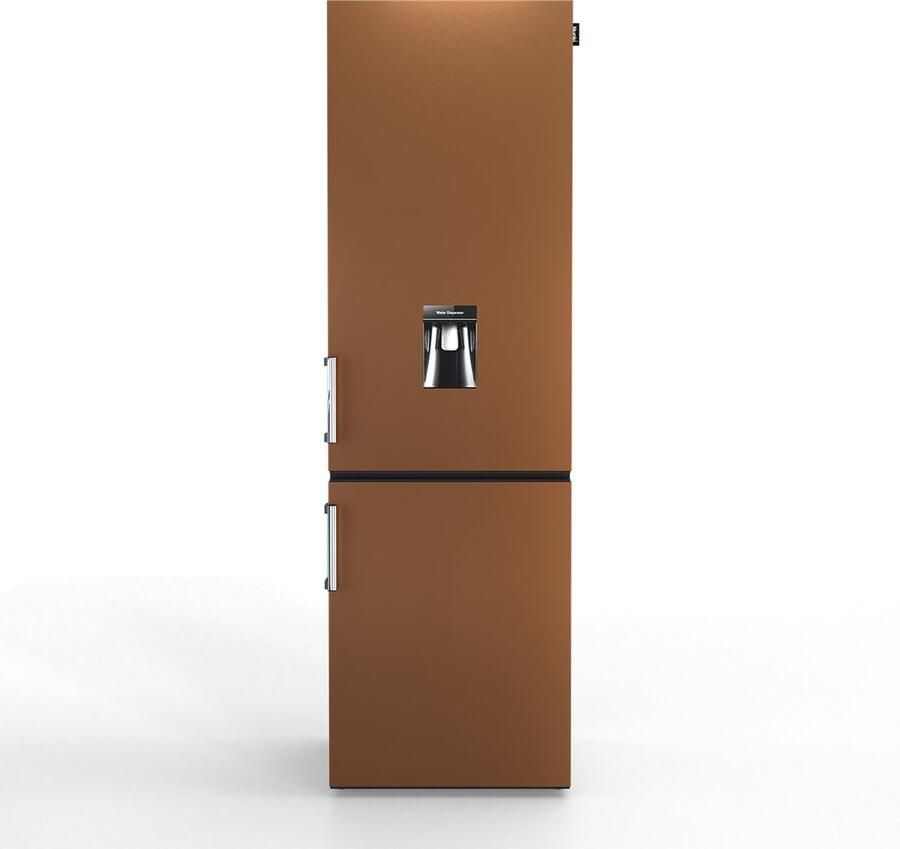 Nunki LARGEH2O-ABRO Combi Bottom Koelkast E klasse 268l Waterdispenser Brown Matte Metallic (ALL sides)