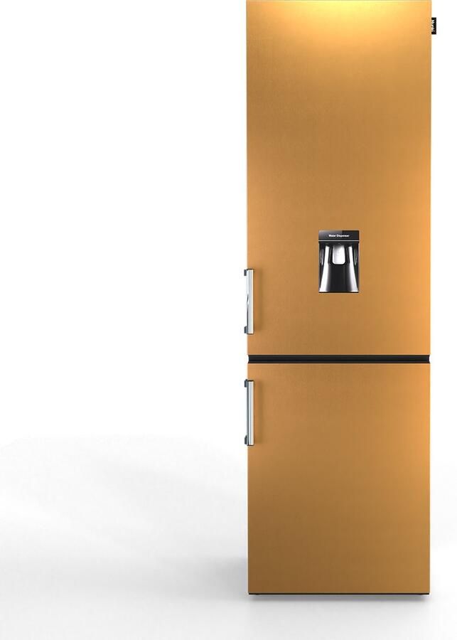 Nunki LARGEH2O-FBRZ Combi Bottom Koelkast E klasse 268l Waterdispenser Brushed Bronze Texture (FRONT only)