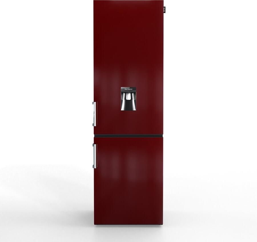 Nunki LARGEH2O-FBUR Combi Bottom Koelkast E klasse 268l Waterdispenser Burgundy Gloss (FRONT only)