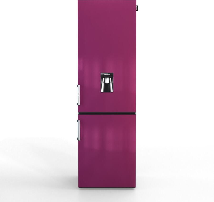 Nunki LARGEH2O-FPUR Combi Bottom Koelkast E klasse 268l Waterdispenser Fun Purple Gloss Metallic (FRONT only)