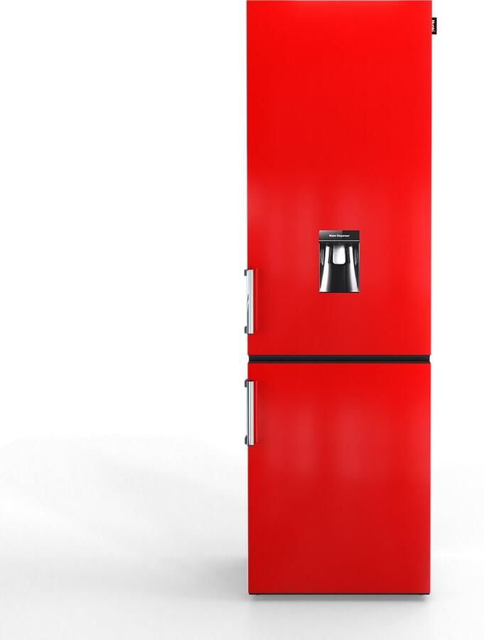 Nunki LARGEH2O-FRED Combi Bottom Koelkast E klasse 268l Waterdispenser Hod Rod Red Gloss (FRONT only)