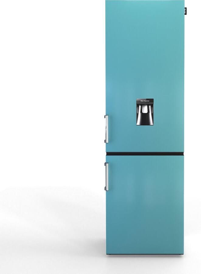 Nunki LARGEH2O-FSKY Combi Bottom Koelkast E klasse 268l Waterdispenser Sky Blue Gloss (FRONT only)