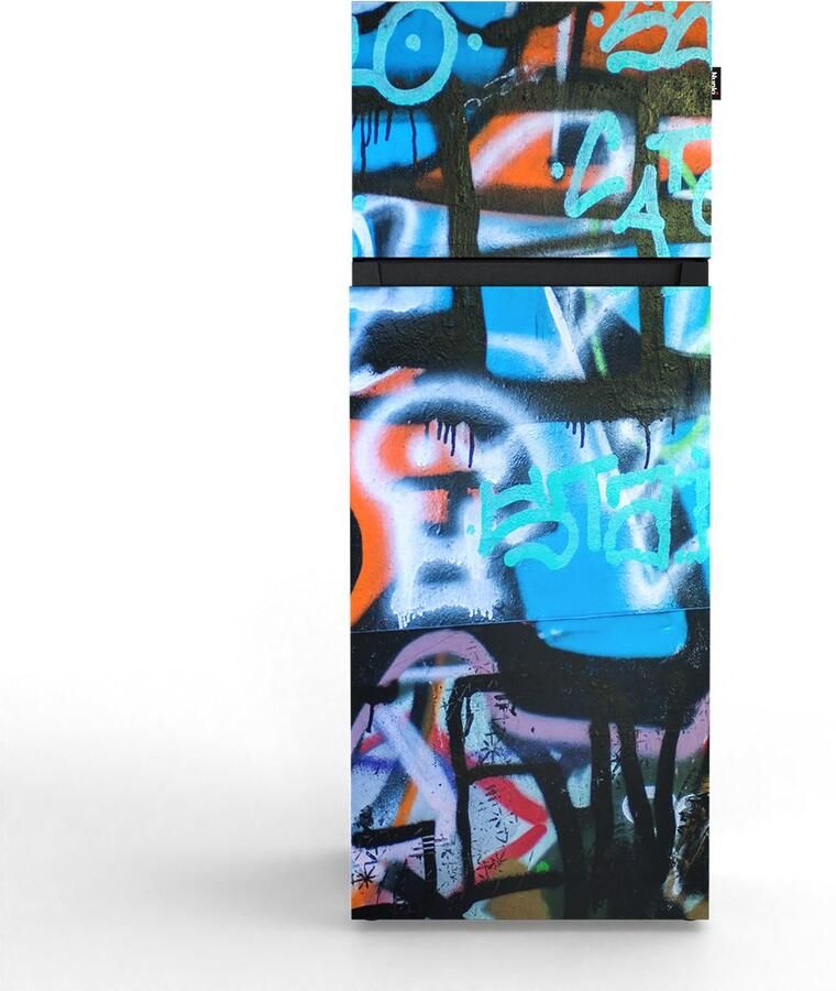 Nunki MEDIUM-FGRA Dubbel-Deurs Koelkast E Klasse 206l Graffiti Satin (FRONT only)